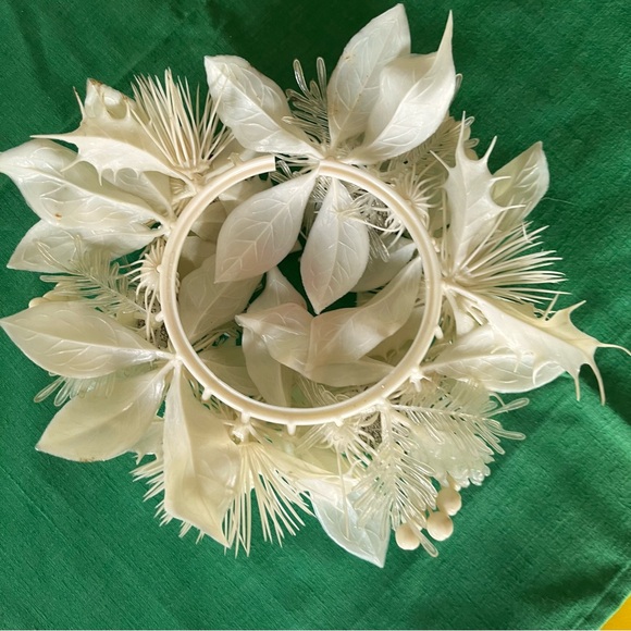 Vintage 1950’s Wreath white with silver glitter balls Kitschy Christmas - Picture 6 of 9
